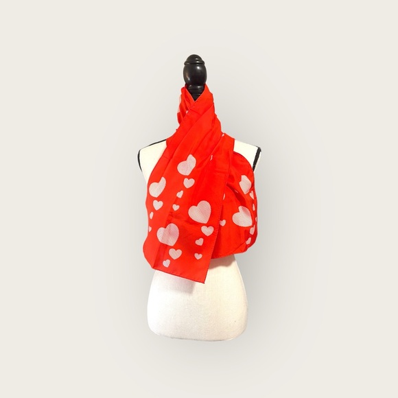 Vintage Vera Neumann Rectangle Heart Scarf Signed - Picture 1 of 6